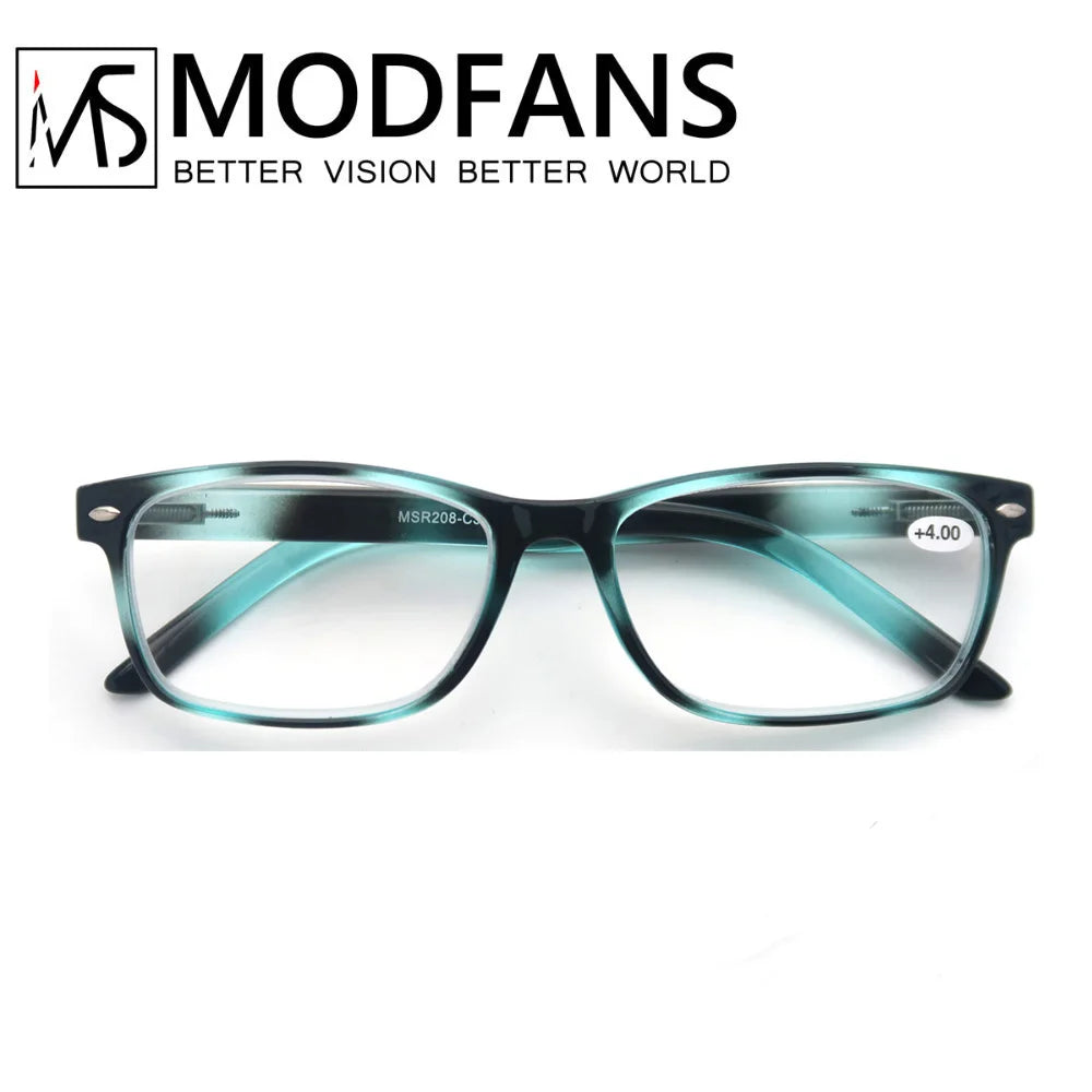 Reading Glasses Men Readers Eyeglasses Classic Rectangle Frame Design Flexible Spring Hinge wirh Diopter +1.0 to +4.0