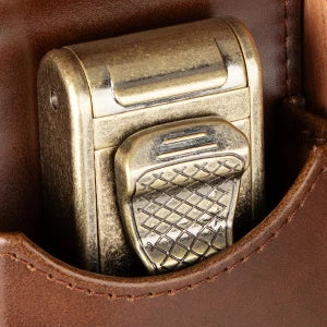 Leather Cigar Humidor with Cigar Lighter,Built-in Straight Cigar Cutter and Cigar Punch,Humidifier and Cedar Tray