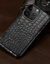 Crocodile Real Leather Cases for iPhone 16 15 Pro Max 14 pro max Genuine Leather Fundas Back Bover