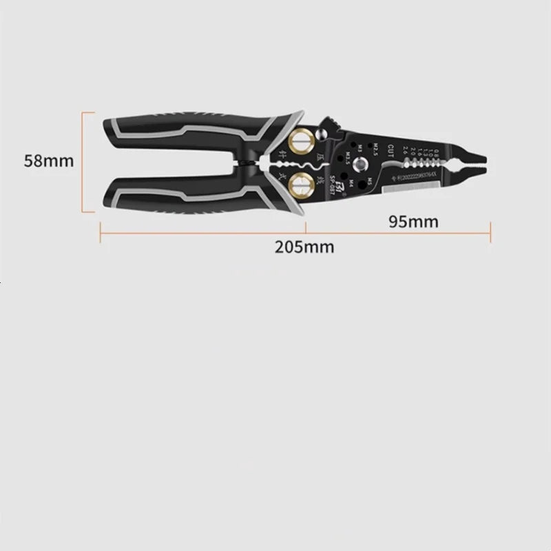 10 in 1 Wire Stripping Pliers Multifunction Electrician Cable Cutting Terminal Crimping Splitting Winding Line Hand Tools