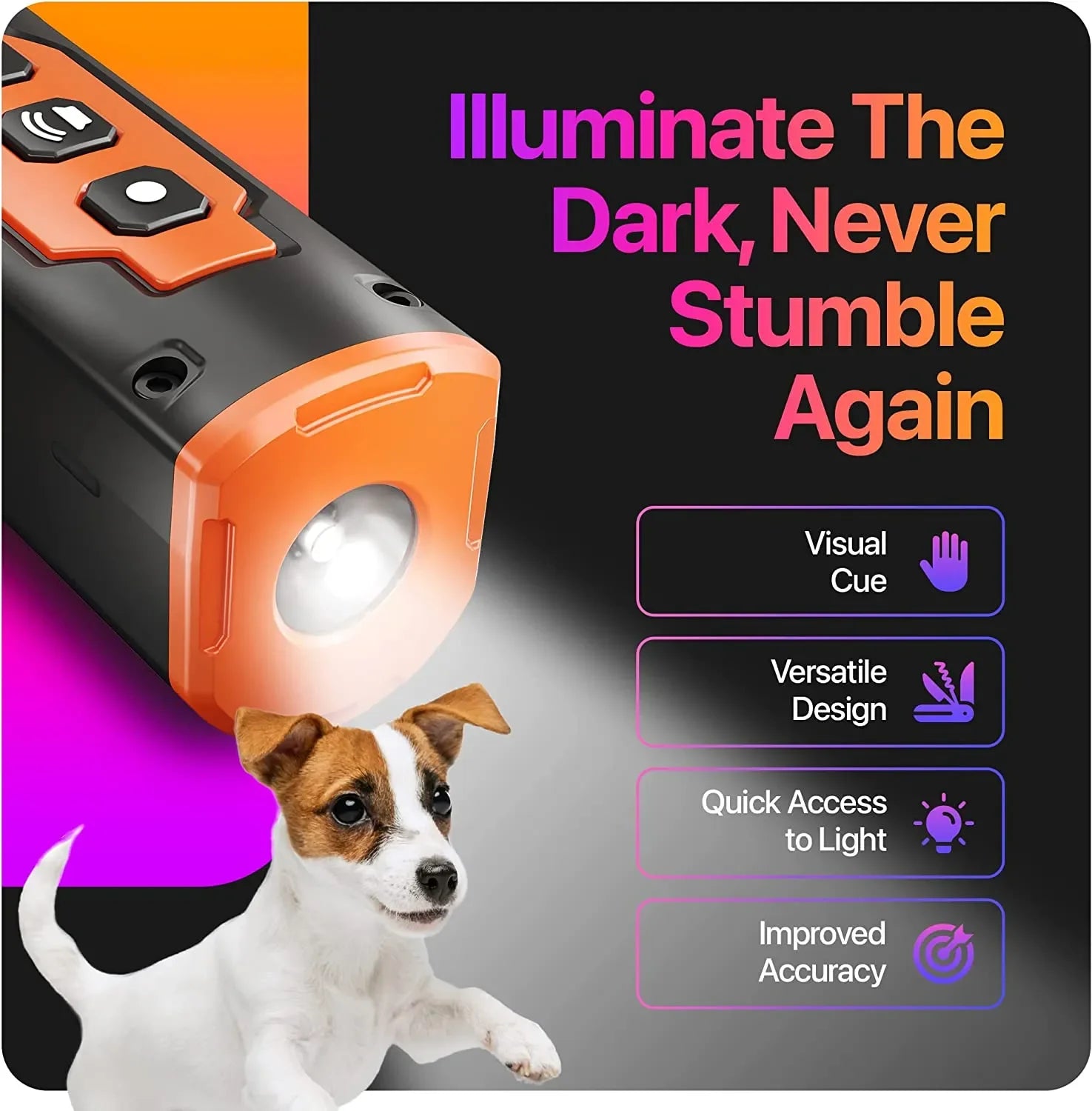 Pet Dog Repeller Ultrasonic Dog Training Device Rechargeable Anti Dog Bark Stop Barking Deterrent Device With LED Flashlight