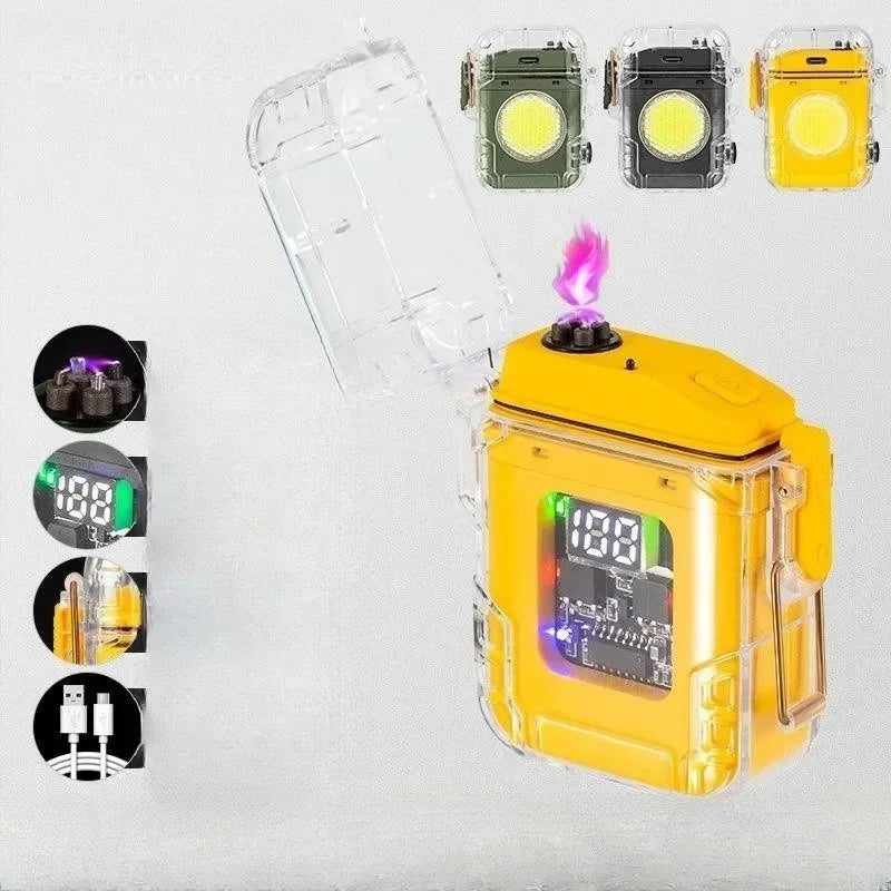 Anti-stress Windproof Waterproof Arc USB Fast Charging Lighter Endurance Outdoor Sports Exclusive LED Display Lighter