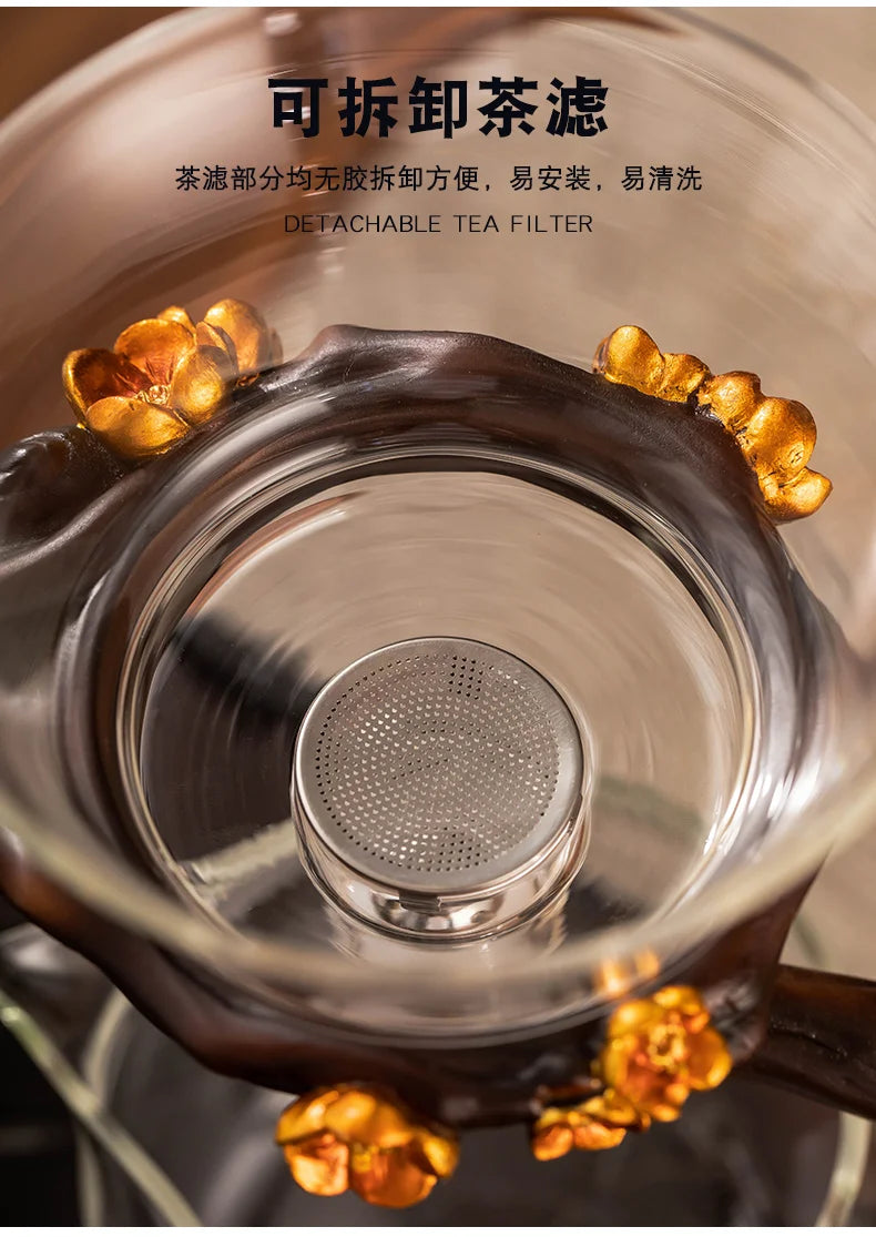 Glass Automatic Tea Set for Household Light Luxury High-end Teacup  Teapot Lazy Tea Maker