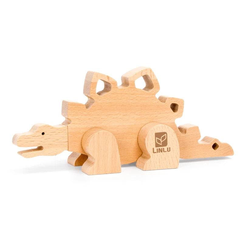 Wooden Dinosaur Cartoon Assembly Puzzle