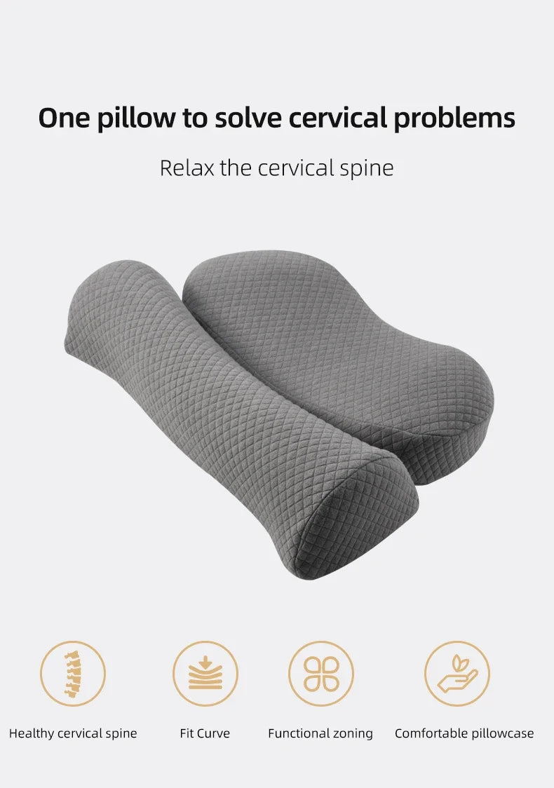 Cervical Pillow, Memory Foam Contour Pillow, Bed Pillows for Side Sleeper Ergonomic Orthopedic Sleeping Pillow