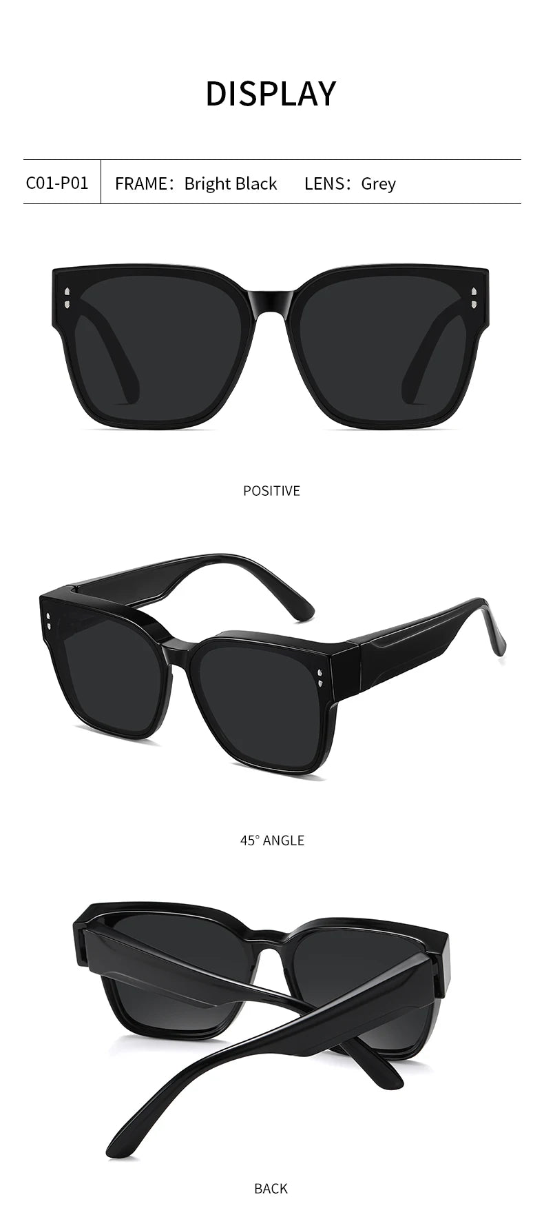 Fit Over Polarized Sunglasses UV400 Anti-Glare Driving Eyewear for Prescription Glasses Men Women