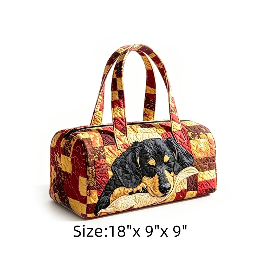 Vintage Animal Print Quilted Duffel Bag Overnight Travel Bag Lightweight Handheld Luggage for Vacation Gym Weekend Getaway