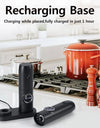 Electric Salt and Pepper Grinder Set with Charging Base and LED Light Adjustable Coarseness Automatic Spice Herb Mill