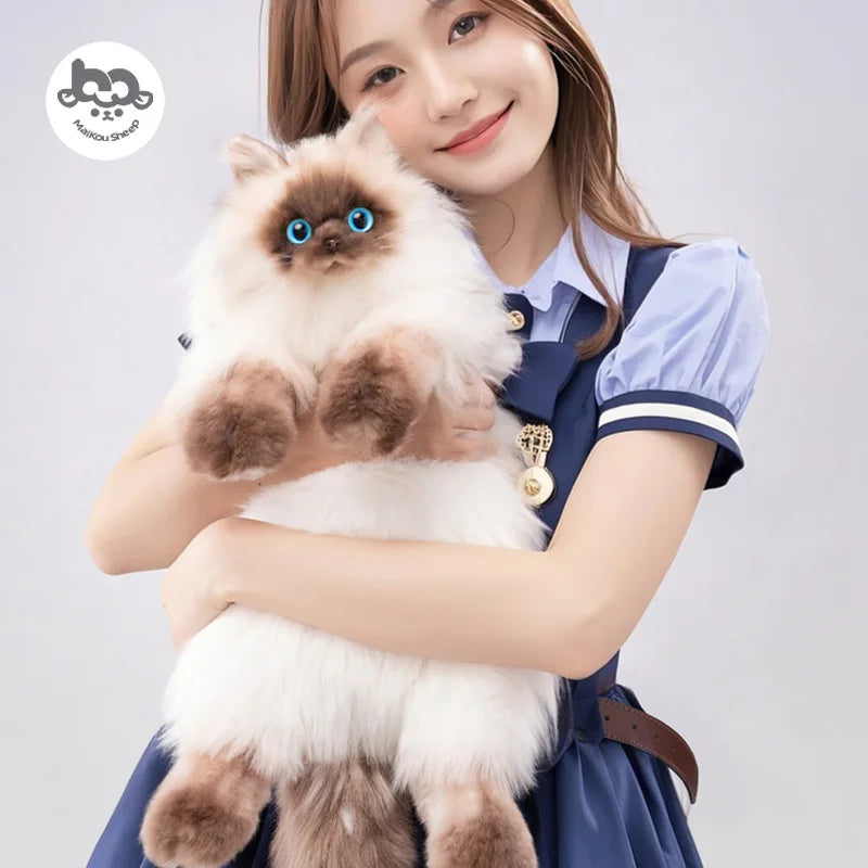 Kawaii Siamese Cat Plush Backpack Soft Shoulder Bag