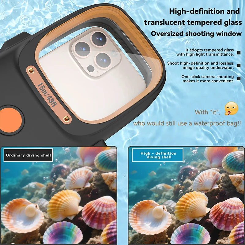 Newly upgraded 4rd generation diving Bluetooth remote control photography multicolor diving waterproof mobile phonecase