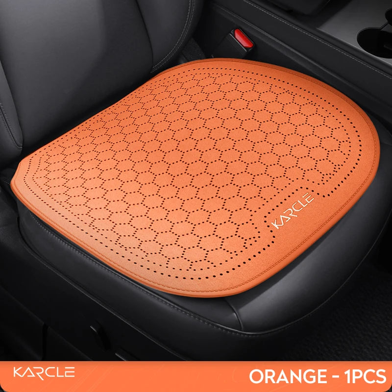 Car Seat Cushion Breathable Hole Universal Suede Car Seat Covers Front Rear Auto Seat Pads Four Season Car Chair Mat Accessories