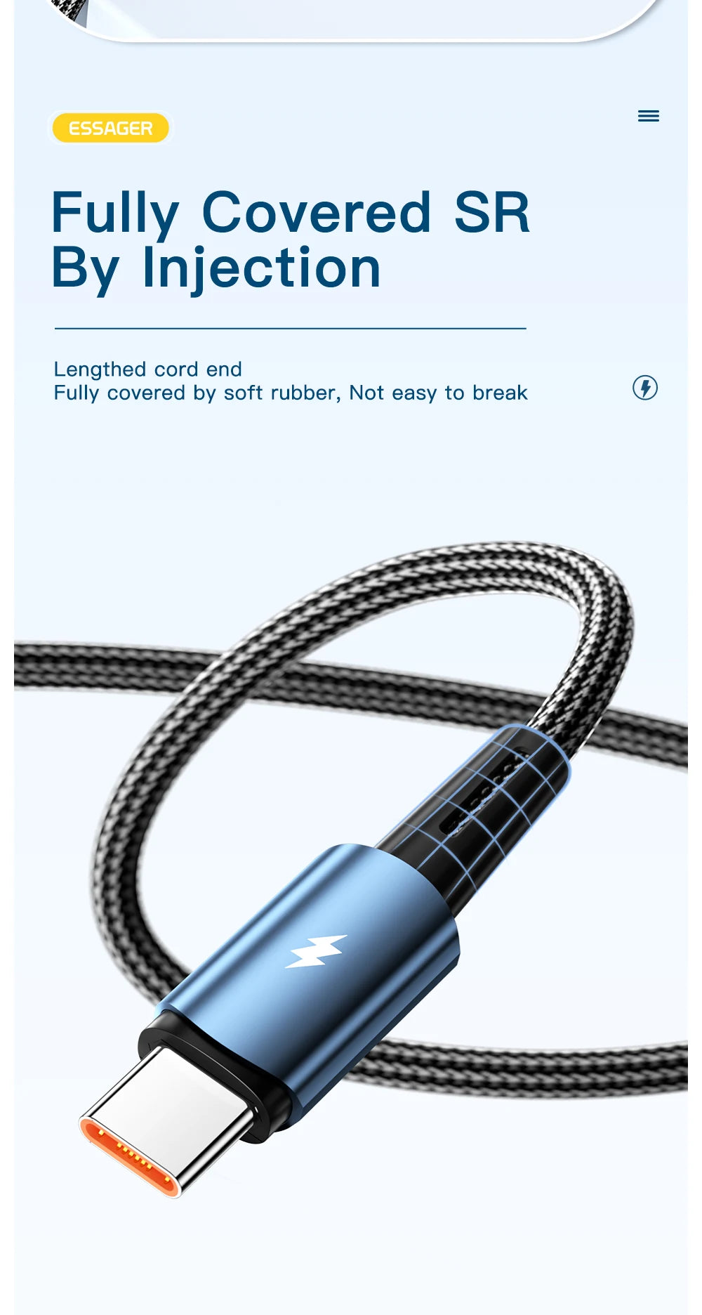 120W USB-A to Type-C Super Fast Charging Cable (6A)