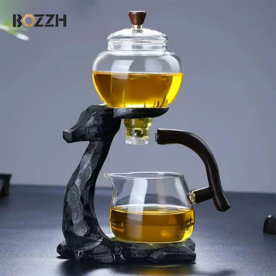 Tea Set Elk Shape Automatic Tea Set Purer Oolong Teapot And Cup Set Heat-resistant Glass Teapot With Base