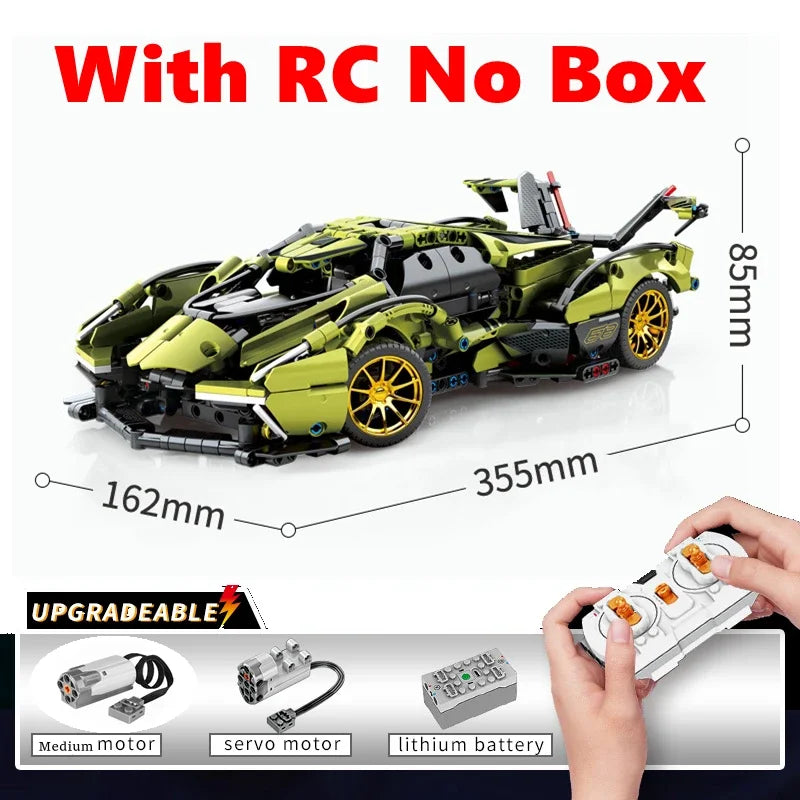1148Pcs Building Block V12 Super Car Technical Blocks Brick Motor Power Drive Radio RC Car Technic vehicles Puzzle Toys  Adul