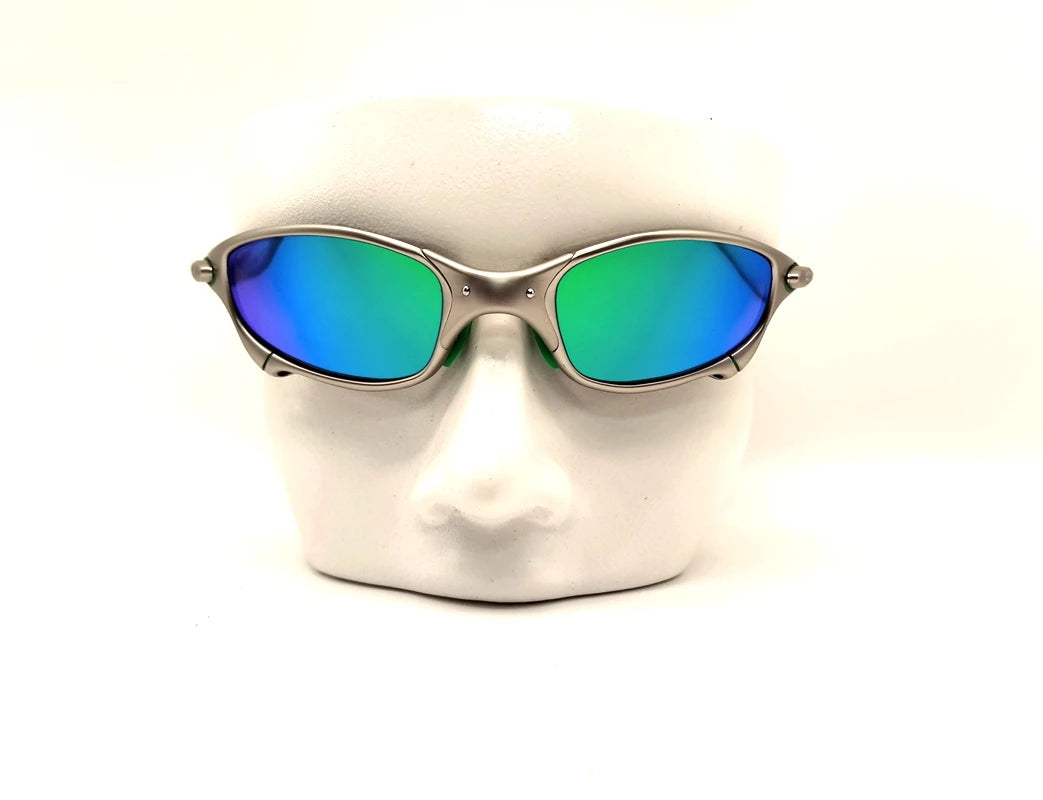 Polarized UV400 MTB Bike Cycling Sunglasses – Silver Metal Frame Riding Fishing Eyewear
