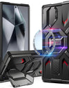 For Samsung Galaxy S24 Ultra Case with Tempered Glass Screen Protector Built-in Ring Stand Magnetic MagSafe Phone Case Protect