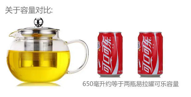 High Quality Heat Resistant Glass Tea Pot with Infuser 900ml Flower Tea Coffee Teapot