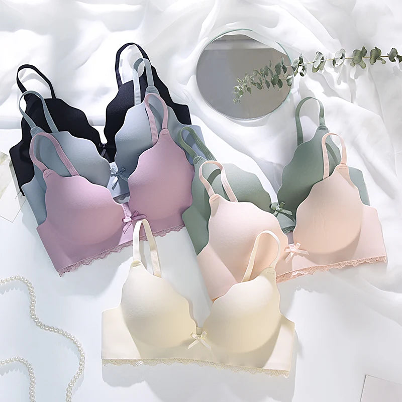 Women’s Brand Low-Cut Push-Up Bra – Soft, Comfortable Wireless Fashion Bralette
