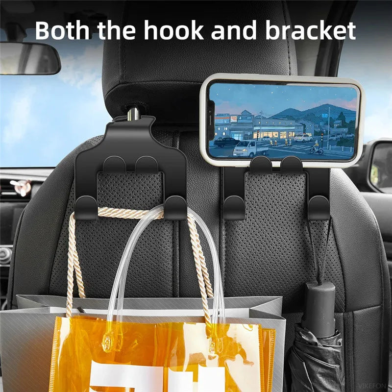 Auto Seat Headrest Hook Storage Hanger Car Vehicle Back Seat Organizer Stand Car Mobile Phone Holder Car Interior Accessories