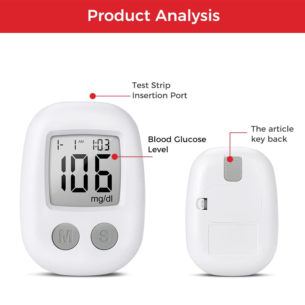 Blood Glucose Meter Glucometer Diabetes Medical Devices with Test Strips Lancets Blood Sugar Meter glucometro Monitor