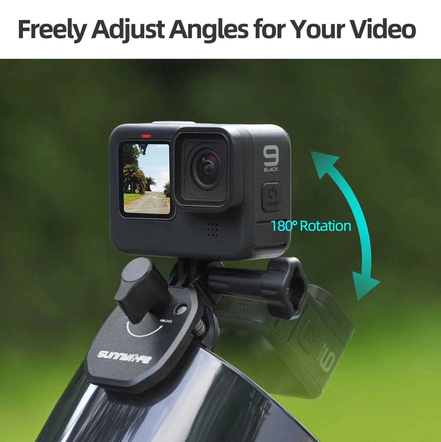 Aluminum Motorcycle Windshield Camera Mount Clip for GoPro DJI Action Pocket and Insta360