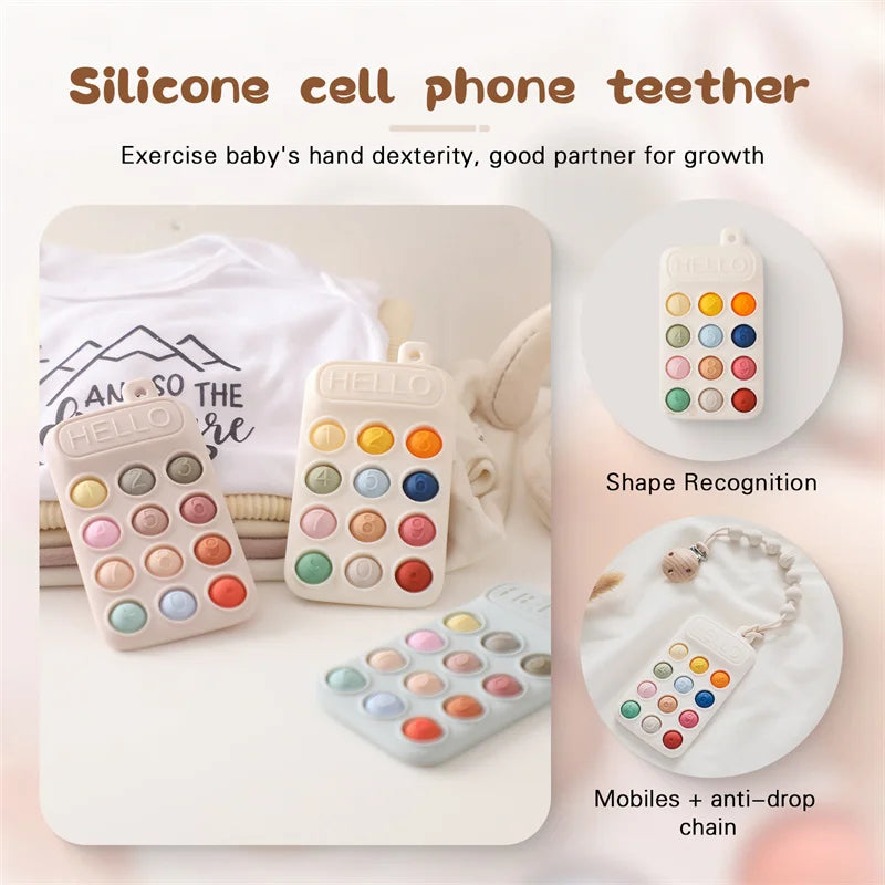 Mobile Phone Shaped Baby Teether Bpa-free Chew Toys Newborn Dental Care Gums Anti-eating Hand Molar Stick Baby Accessories Gift