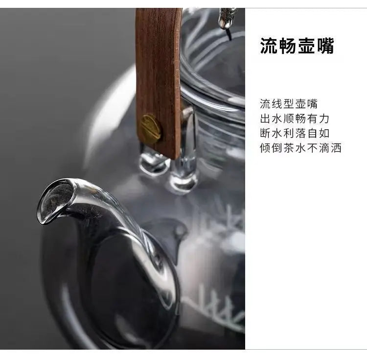Heat Resistant Glass Coffee and Tea Kettle with Loop Handle 950ml