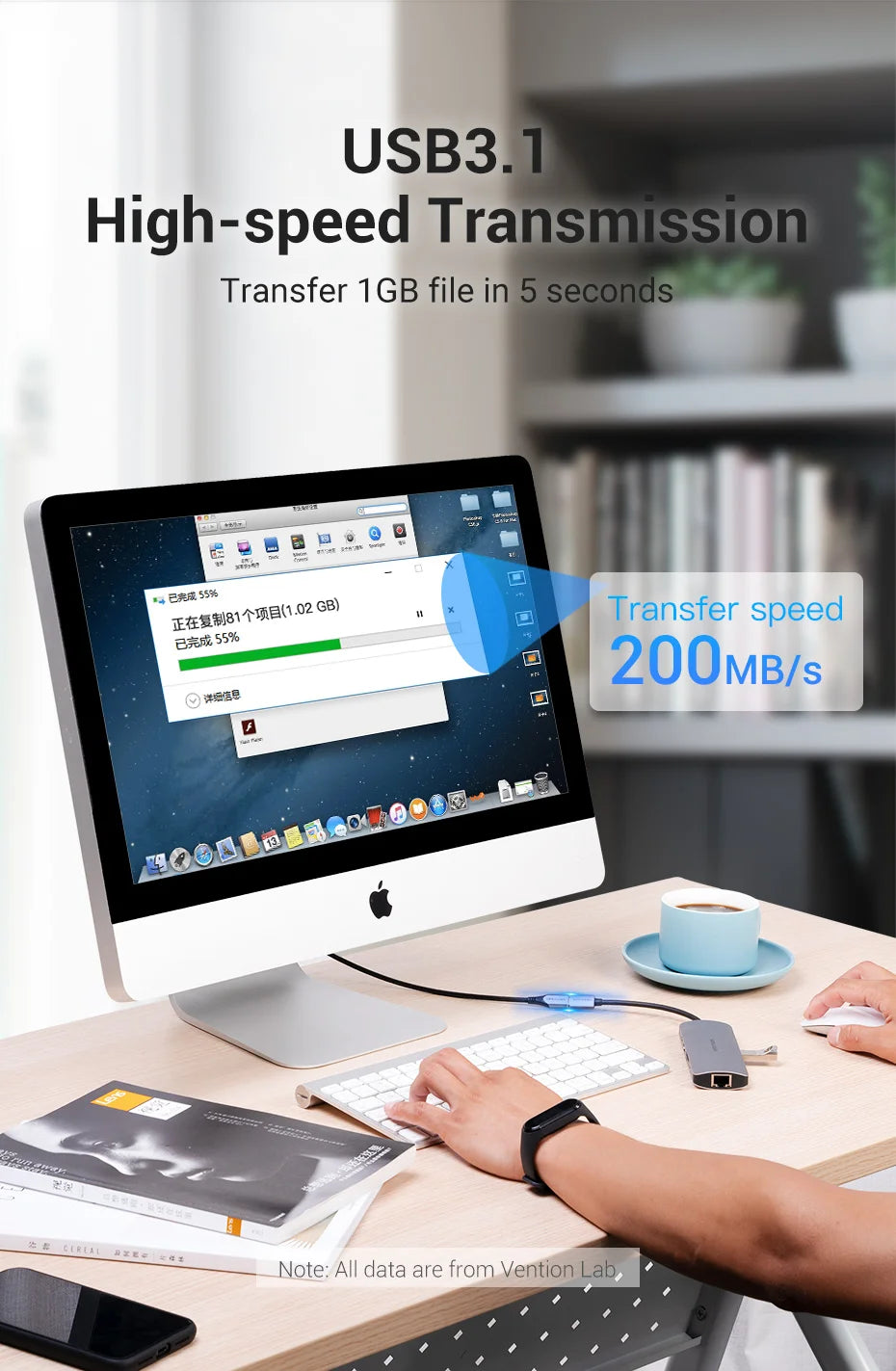 USB C Extension Cable Male to Female Type C Extender Cord Thunderbolt 3 4K Cable for MacBook Type C 3.1 Extension Cord