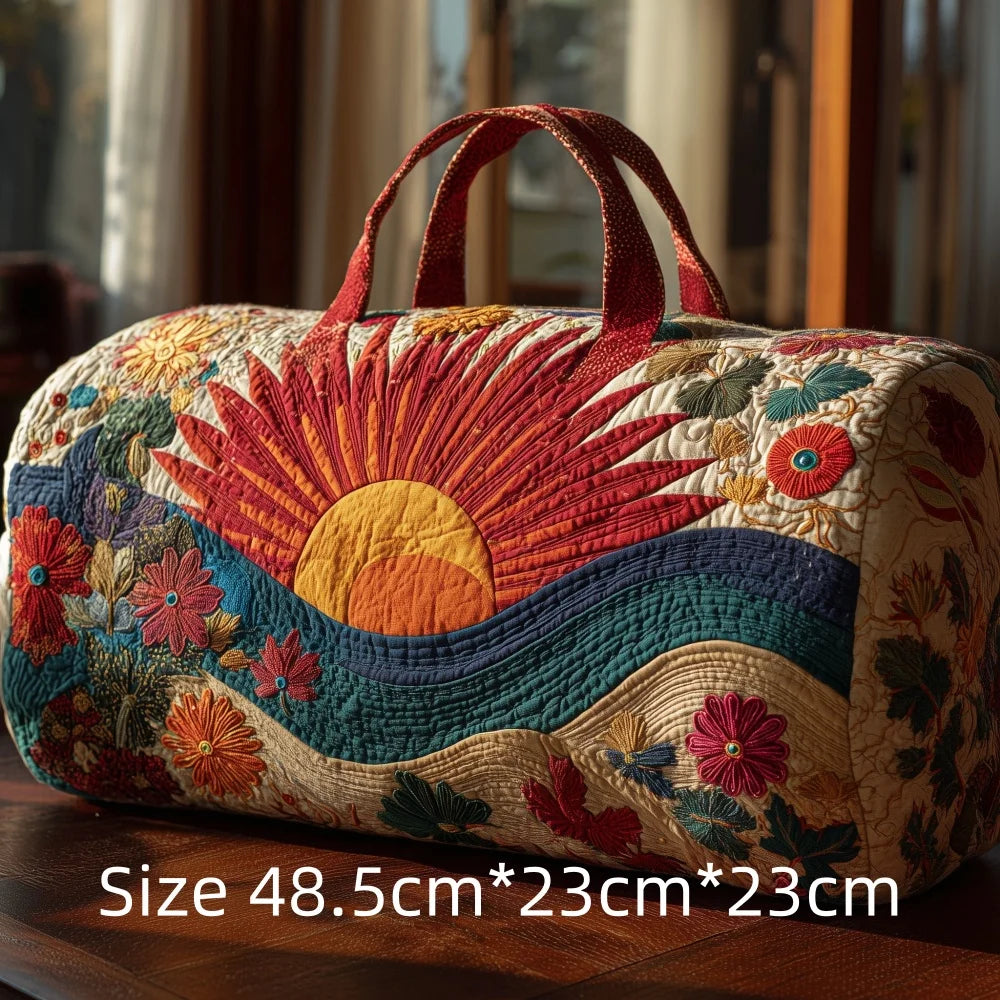 Hot Sale 3D Quilted Bag for Women Colorful Sun Pattern Travel Tote Bag Desert Cactus Forest Print Weekender Overnight Beach Bag