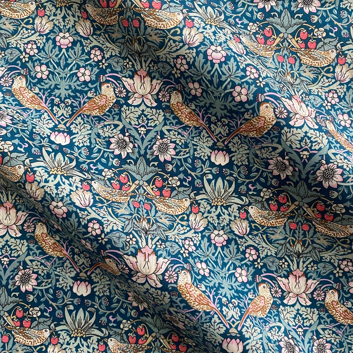 1/2/3/5M 80S Digital Printing Strawberry thief Like Liberty cotton Poplin Fabric Sewing Making Dress Clothing Handmade DIY Cloth