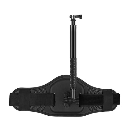 Waist Belt Mount Strap with Selfie Stick Monopod for GoPro/ Insta360/ DJI/ Ricoh and Other Panorama Action Cameras