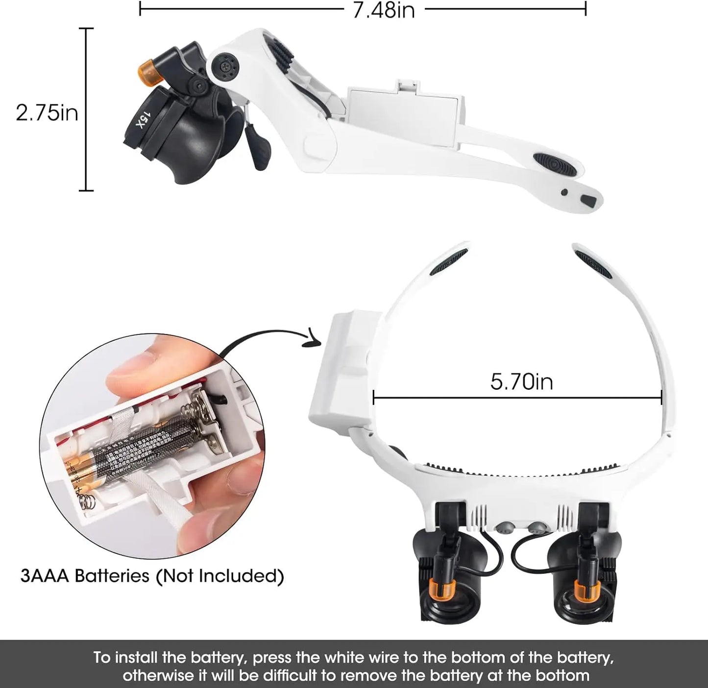 Head Magnifying Glass LED 21X Multi Lens Hands Free Magnifier