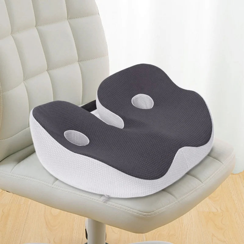 Portable Memory Foam Seat Cushion U-Shaped Office Car Airplane Pillow Back Support Pain Relief Pillow Ergonomic Body Support