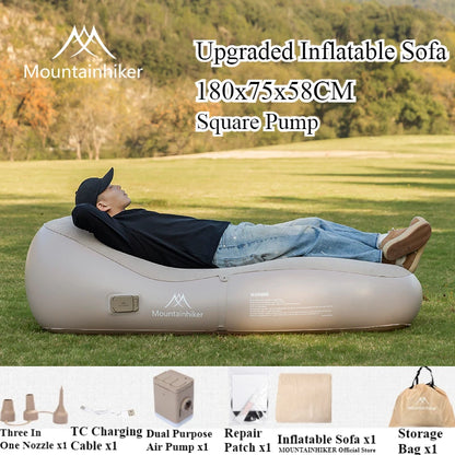 Fast Inflatable Air Sofa Bed Outdoor Portable Air Mattress Lazy Camping Automatic Inflatable Sleeping Mat Uptaded