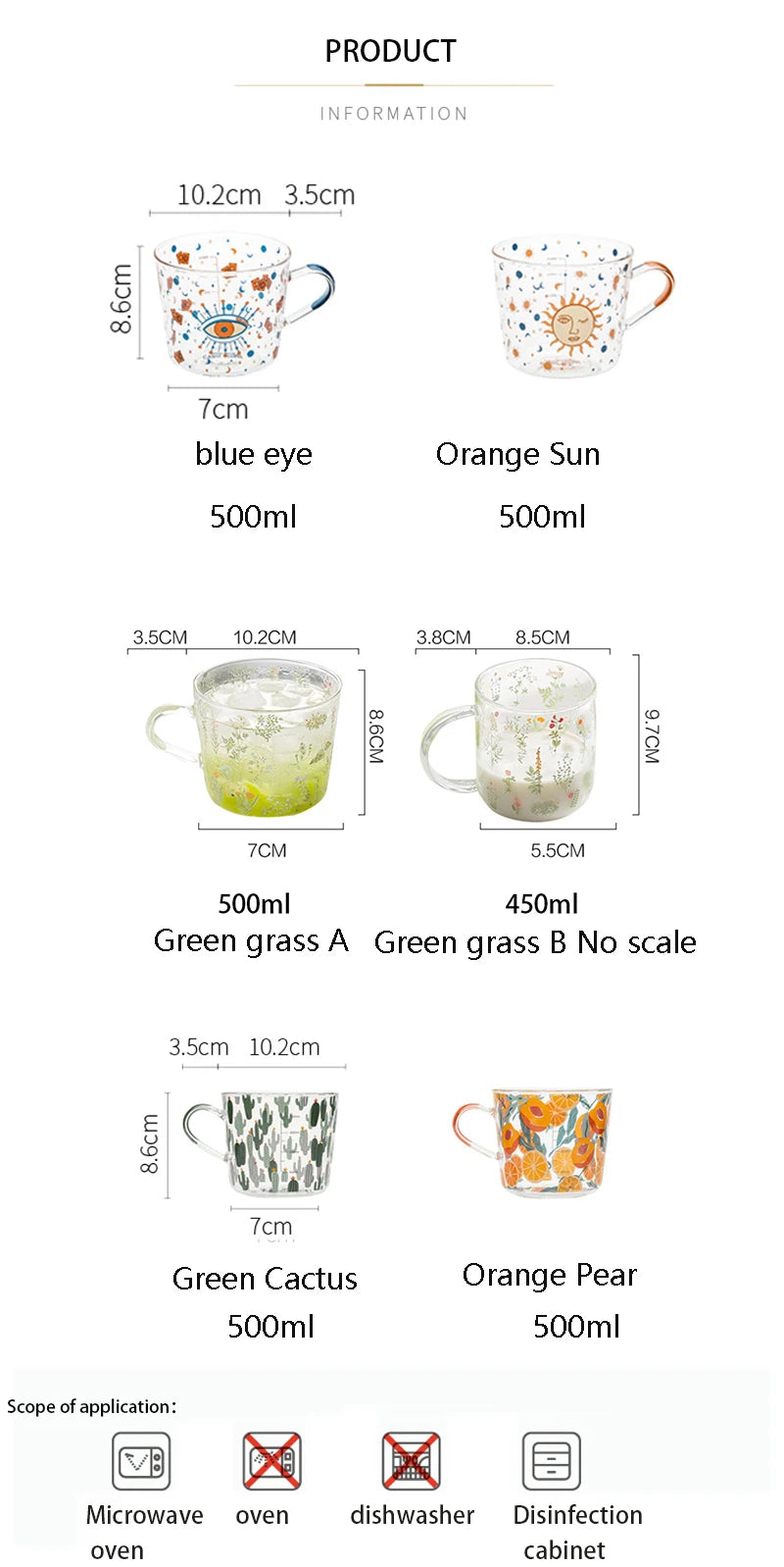 500ml Creative Glass Scale Handgrip Mug Breakfast Milk Coffee Couple Mug Home Tumbler Water Drinkware Fruit Juice Cups