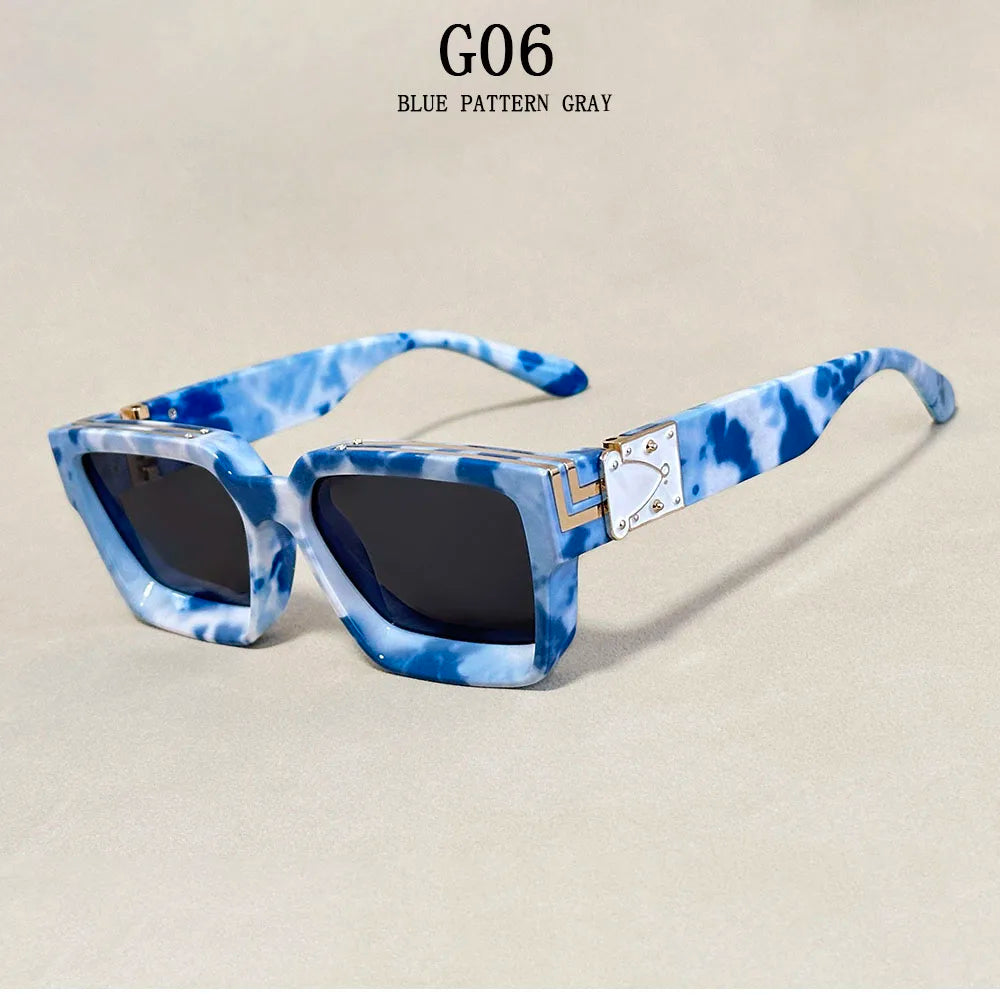 Oversized Square Vintage Sunglasses With UV400 Protection