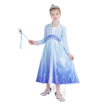 Disney Frozen Girls Dress Elsa 2  Children Christmas Party Princess Costume Kids Snow Queen Performance Elegant Dress Vestidos