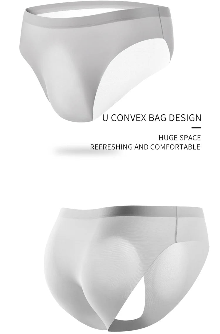 3-Pack Men’s Ice Silk Breathable Transparent Briefs – Thin & Lightweight