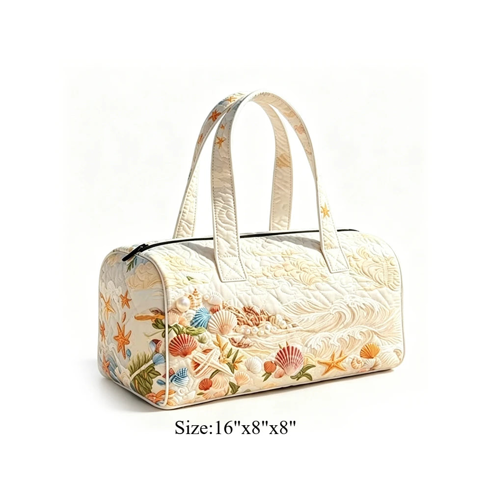 Cute Dachshund Dog Print Quilted Duffel Bag Rainbow Striped Pet Lover Travel Lightweight Polyester Weekender Bag for Women Girls