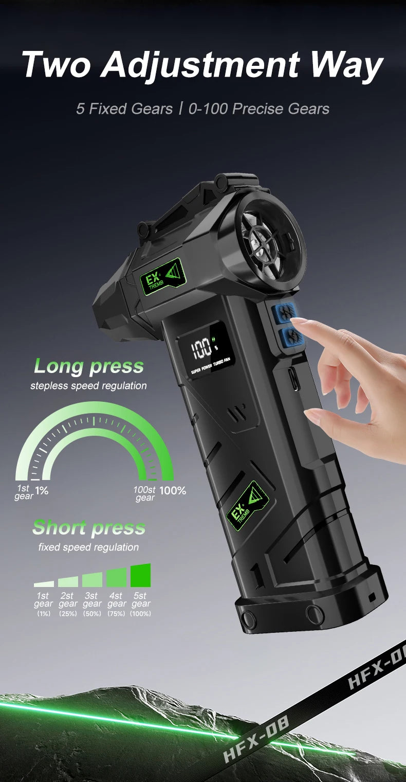 580000 RPM Powerful Violent Fan High-Speed Brushless Motor Air Blower Cordless Vacuum Cleaner Electric Snow Blower Led Lighting