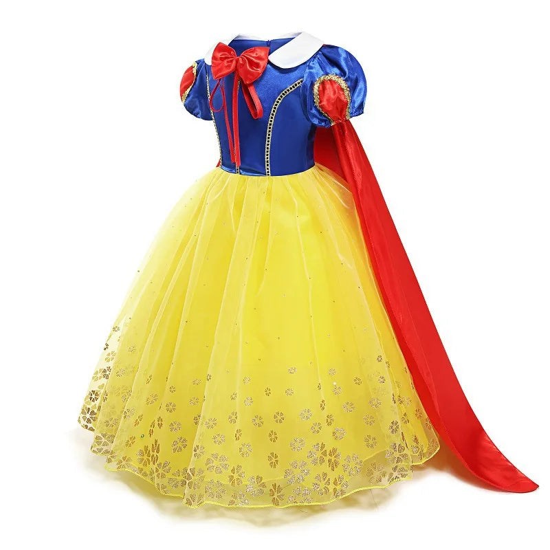 Snow White Princess Dress Mesh Clothes Vestidos Kids Christmas Halloween Carnival Cosplay Costume