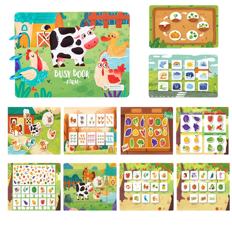 Montessori  Busy Book My First Quiet Book Paste Learning Educational Toys Books  Matching Game Toys for 1 to 3 Y