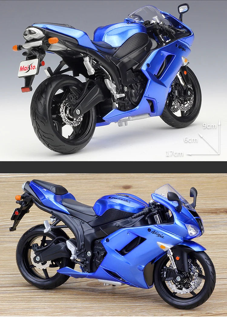 Diecast Kawasaki Ninja ZX6R Racing Motorcycle Model 1 to 12 Scale