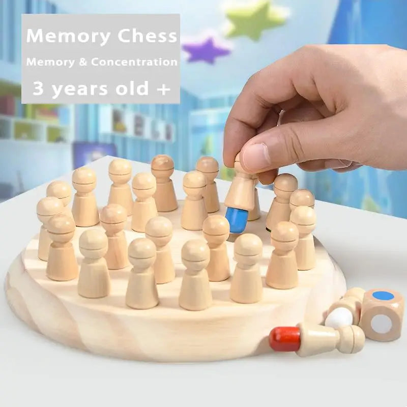 Wooden Colour Memory Matching Board Game