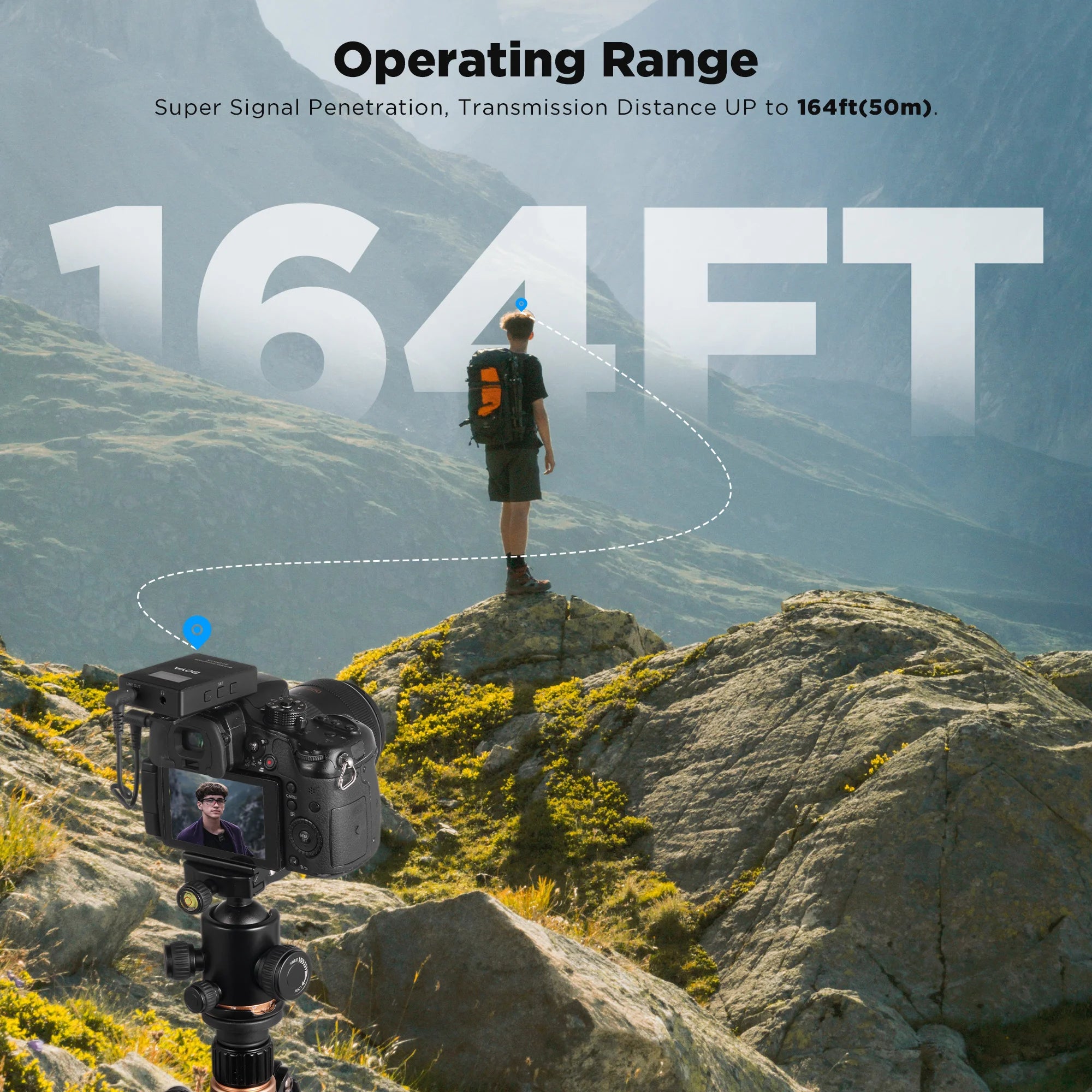 BY-EM5-K1 48-Channel UHF Wireless Lavalier Microphone for iPhone Android PC DSLR Cameras Online Teaching Streaming Youtube