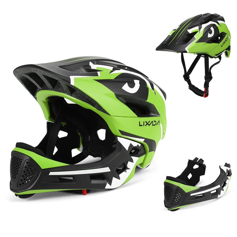 Kids Detachable Full Face Cycling Helmet For Bike Skateboard And Roller Skating