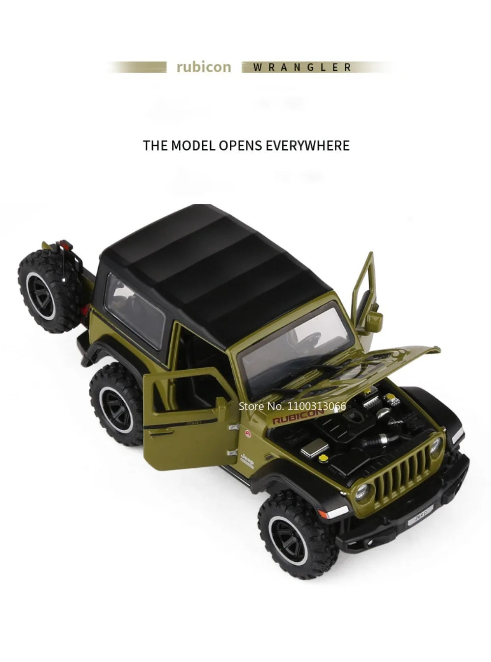 1/32 Wrangler Alloy Diecast Car Models Toy 1941 Rubicon Metal Off-Road Vehicles with Sound Light Car Toys for  Boys