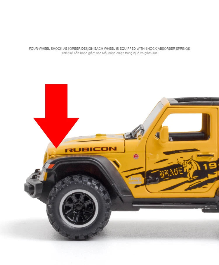 1:32 Jeep Wrangler Rubicon Alloy Off Road Diecast Model Hight Simulation Sound Light  Toy Collect Hobby Model Ornaments Gift