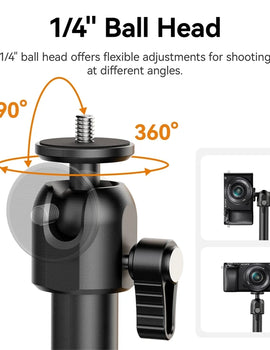 Camera Desk Setup Stand Adjustable Desk Mount with Holding Arm Max Load 2KG for Mirrorless Camera Microphone