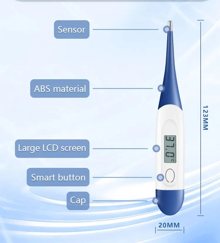 1pc Fast Measurement Digital Oral Thermometer Flexible Tip Human Body Temperature Accurate Fever Detection For  Adults